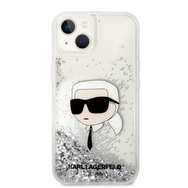Karl Lagerfeld KLHCP14MLNKHCH iPhone 14 Plus 6.7" silver/silver hardcase Glitter Karl Head