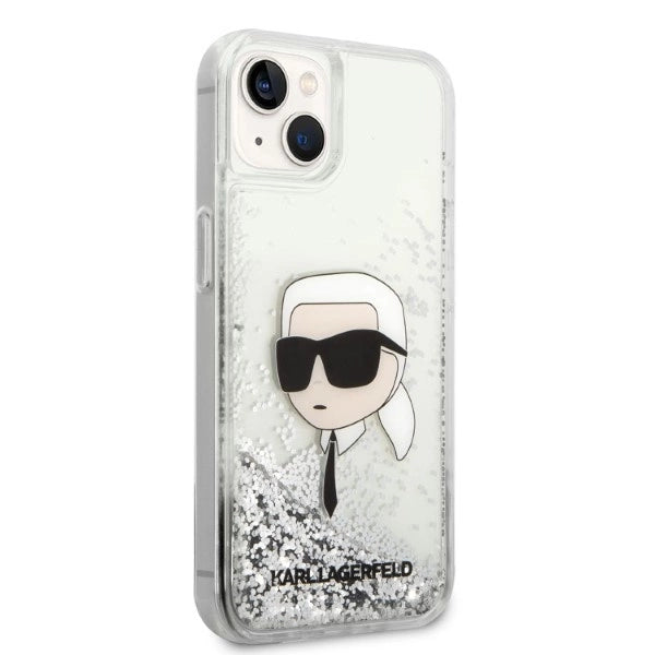 Karl Lagerfeld KLHCP14MLNKHCH iPhone 14 Plus 6.7" silver/silver hardcase Glitter Karl Head