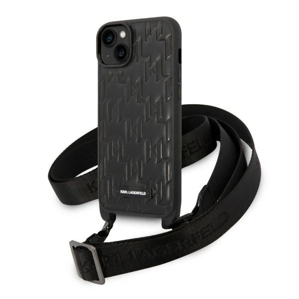 Karl Lagerfeld KLHCP14MSTMK iPhone 14 Plus 6.7" Hardcase sort/sort Monogram Plaque Logo Strap
