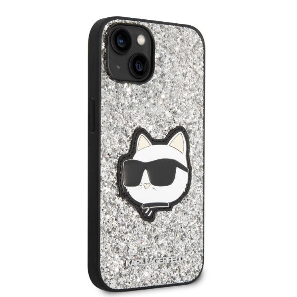 Karl Lagerfeld KLHCP14SG2CPS iPhone 14 6.1" silver/silver hardcase Glitter Choupette Patch