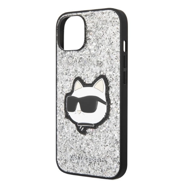 Karl Lagerfeld KLHCP14SG2CPS iPhone 14 6.1" silver/silver hardcase Glitter Choupette Patch
