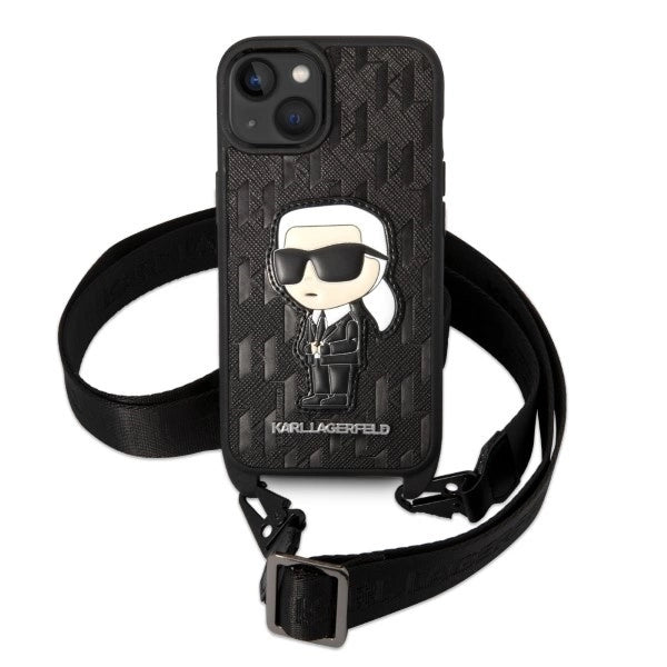 Karl Lagerfeld KLHCP14SSTKMK iPhone 14 6.1" black/black hardcase Monogram Ikonik Patch