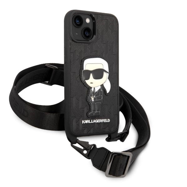 Karl Lagerfeld KLHCP14SSTKMK iPhone 14 6.1" black/black hardcase Monogram Ikonik Patch