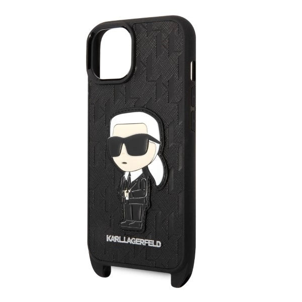 Karl Lagerfeld KLHCP14SSTKMK iPhone 14 6.1" black/black hardcase Monogram Ikonik Patch