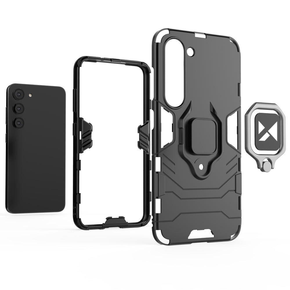 Wozinsky Ring Armor case til Samsung Galaxy S23 pansret cover magnetisk holder ring sort