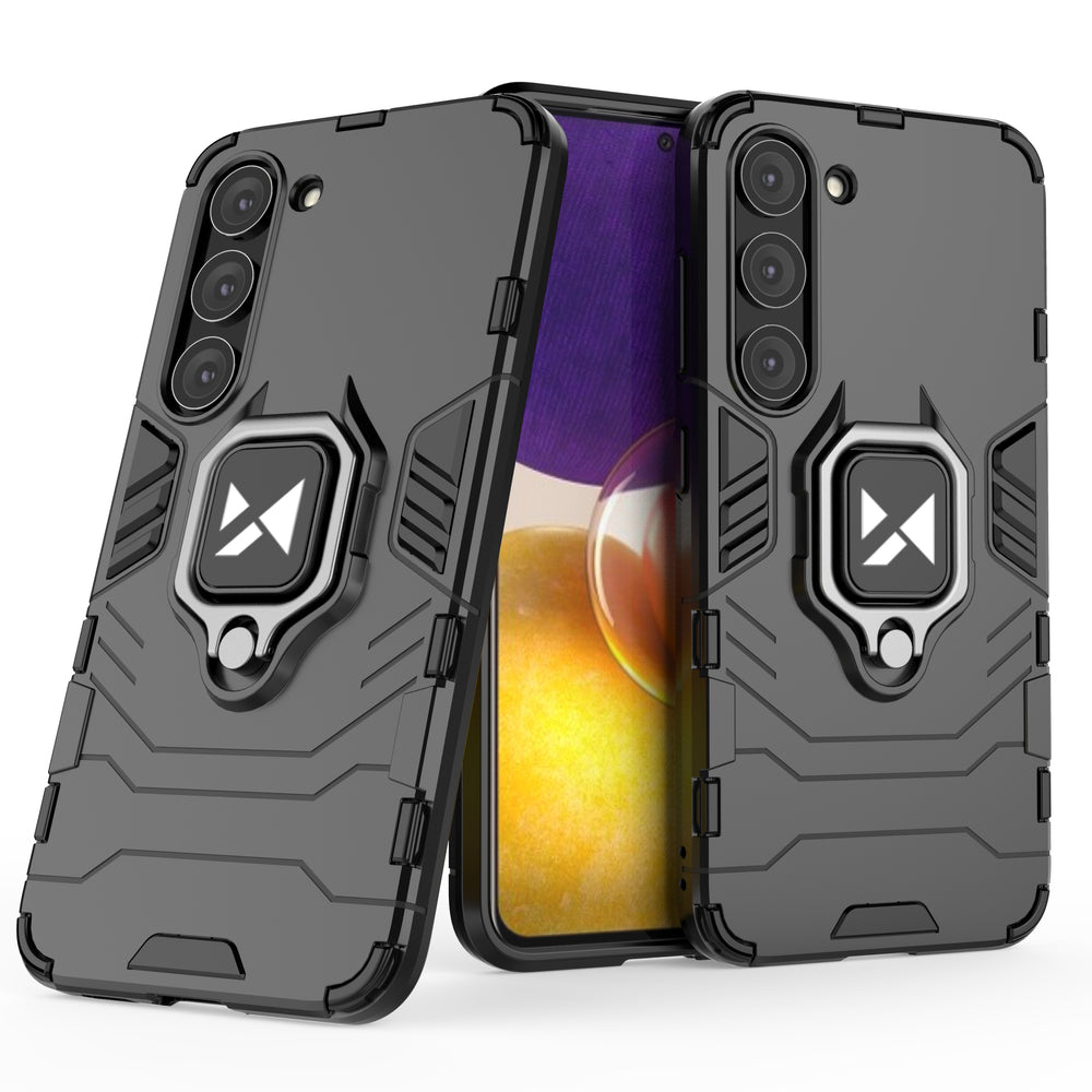 Wozinsky Ring Armor case til Samsung Galaxy S23 pansret cover magnetisk holder ring sort