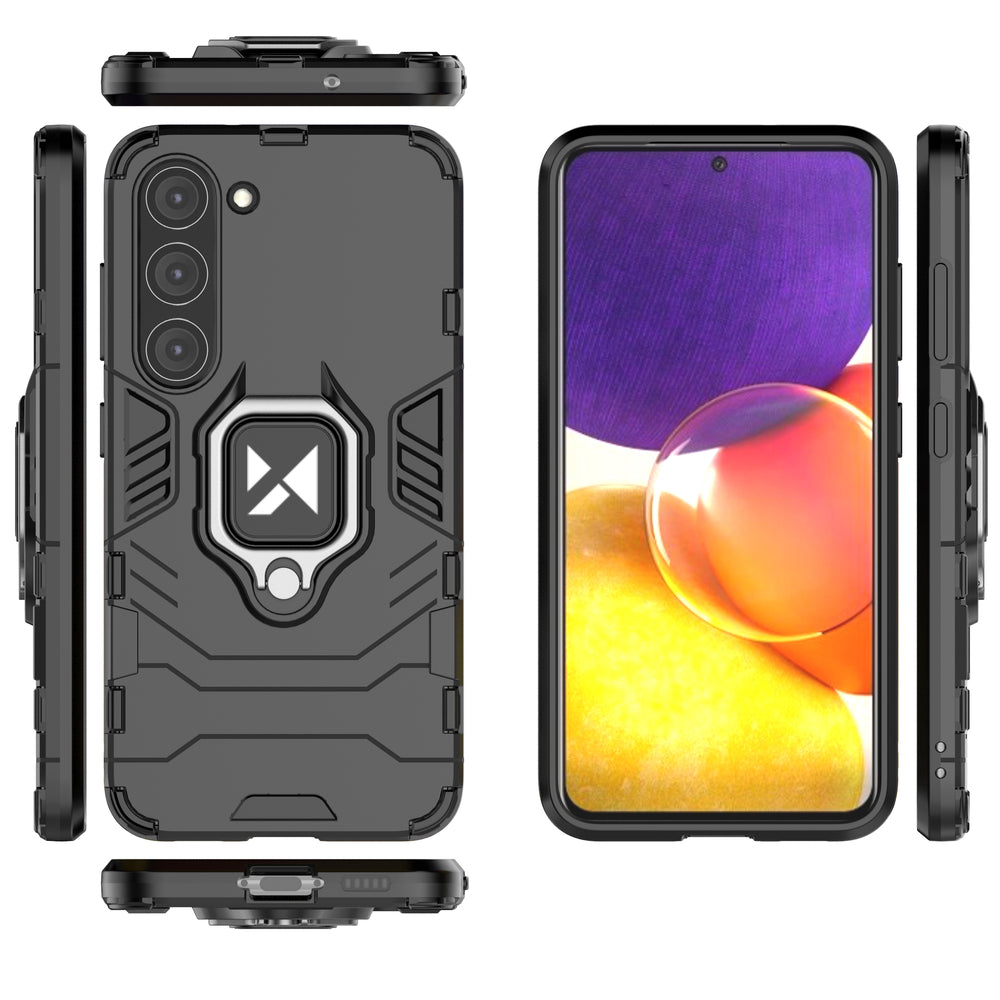 Wozinsky Ring Armor case til Samsung Galaxy S23 pansret cover magnetisk holder ring sort