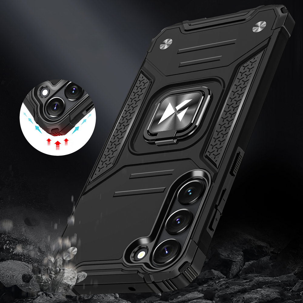 Wozinsky Ring Armor case til Samsung Galaxy S23 pansret cover magnetisk holder ring sort