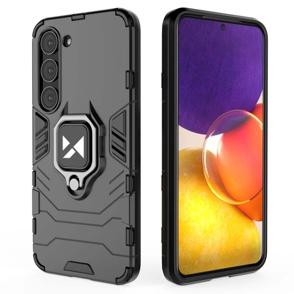 Wozinsky Ring Armor case til Samsung Galaxy S23 pansret cover magnetisk holder ring sort