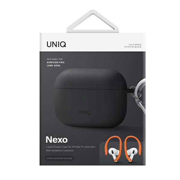 Uniq Nexo case for AirPods Pro 2 + ear hooks - gray