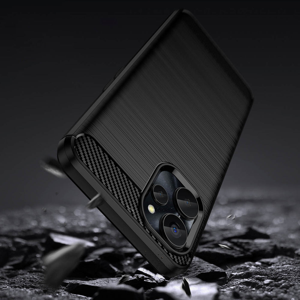 Carbon Case til Realme 10 5G / Realme 9i 5G Fleksibel Silicone Carbon Cover sort