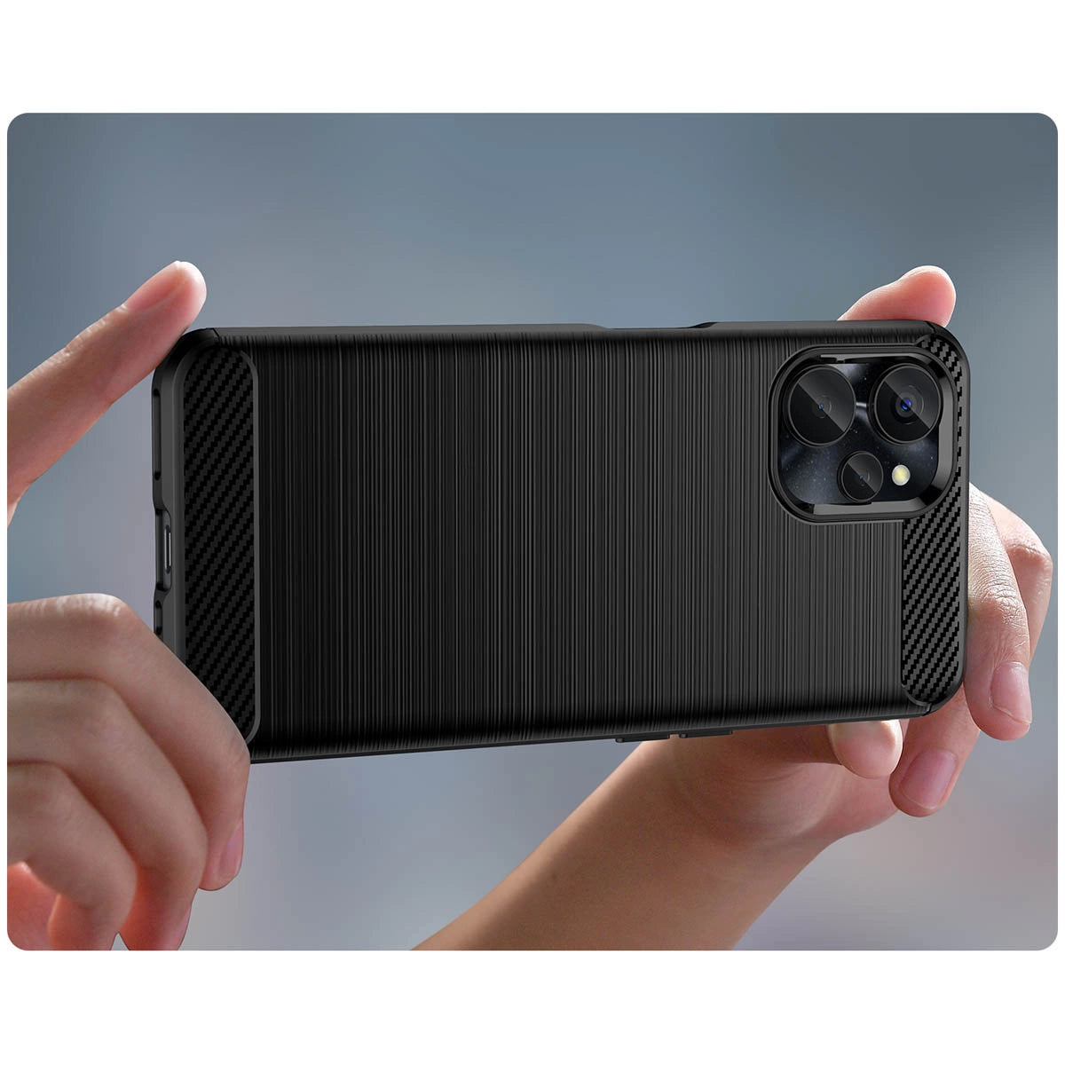 Carbon Case til Realme 10 5G / Realme 9i 5G Fleksibel silikon Carbon Cover sort