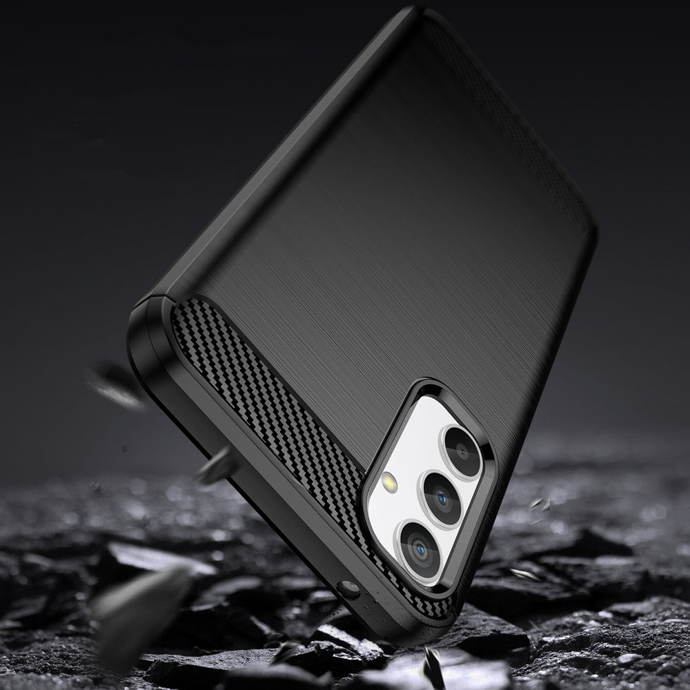 Carbon Case til Realme 10 Pro fleksibelt silikone carbon cover sort