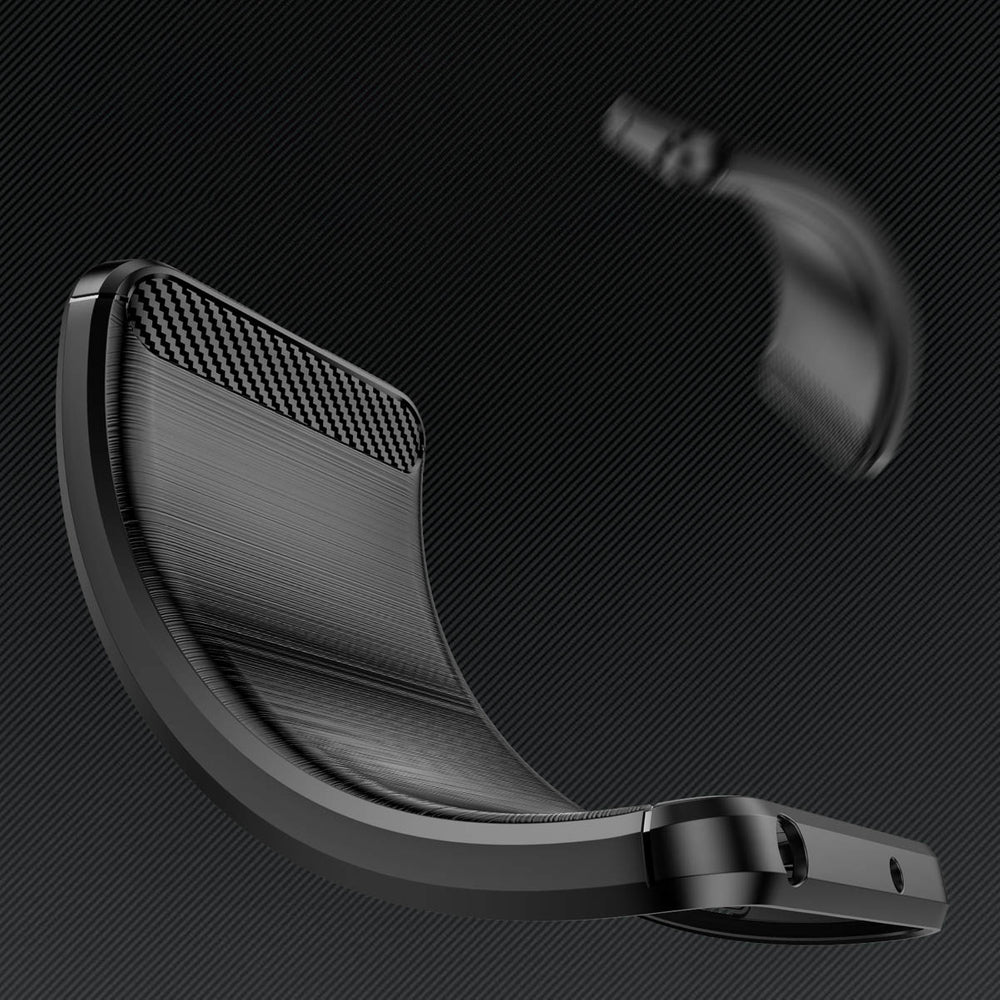 Carbon Case til Realme 10 Pro+ fleksibelt silikone carbon cover sort