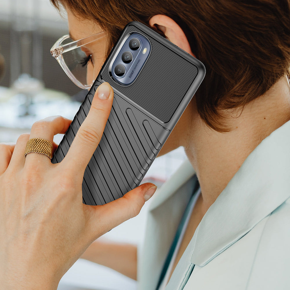 Thunder Case til Motorola Moto G62 5G silikone rustning case sort