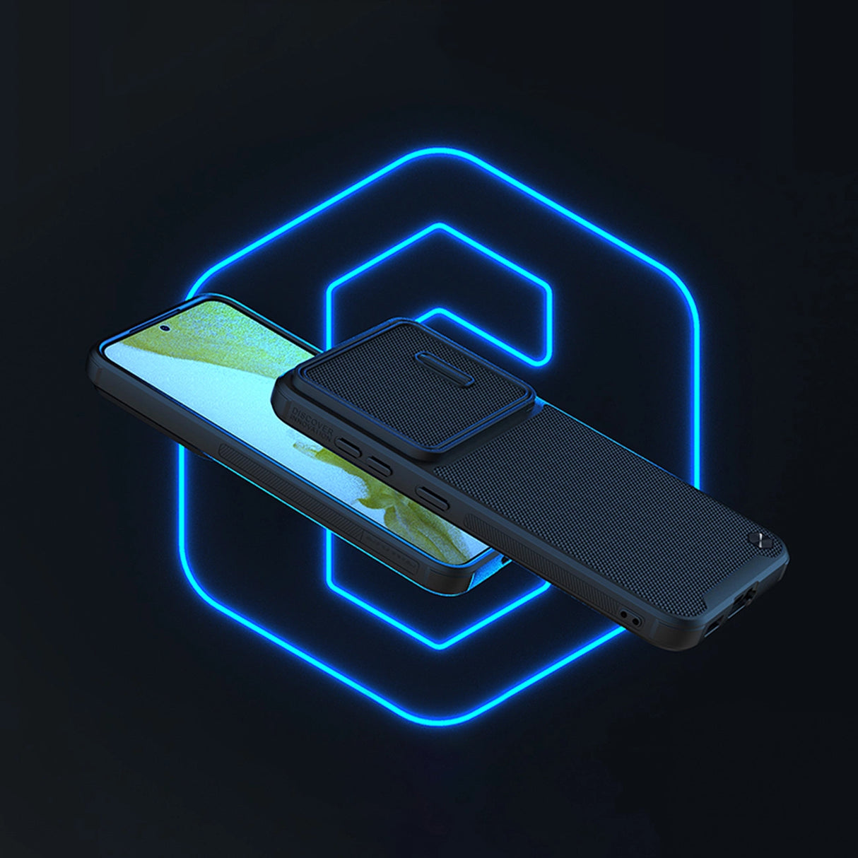 Nillkin Textured S Case til Samsung Galaxy S23, pansret cover med kamera cover, sort