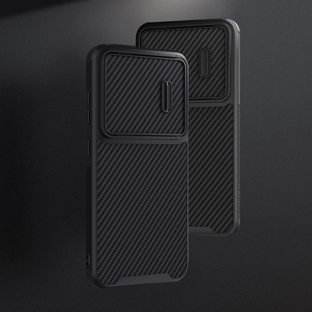 Nillkin Syntetisk Fiber S Case til Samsung Galaxy S23, kamera cover, sort