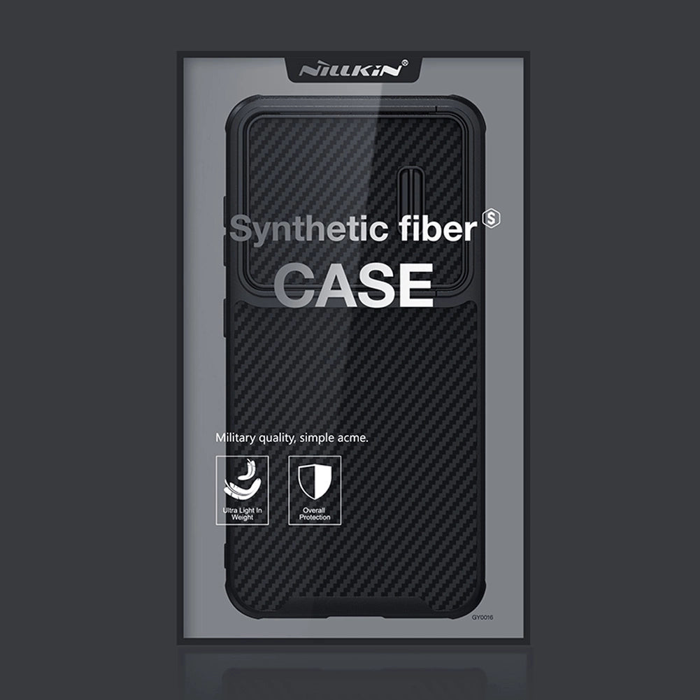 Nillkin Syntetisk Fiber S Case til Samsung Galaxy S23+, kamera cover, sort