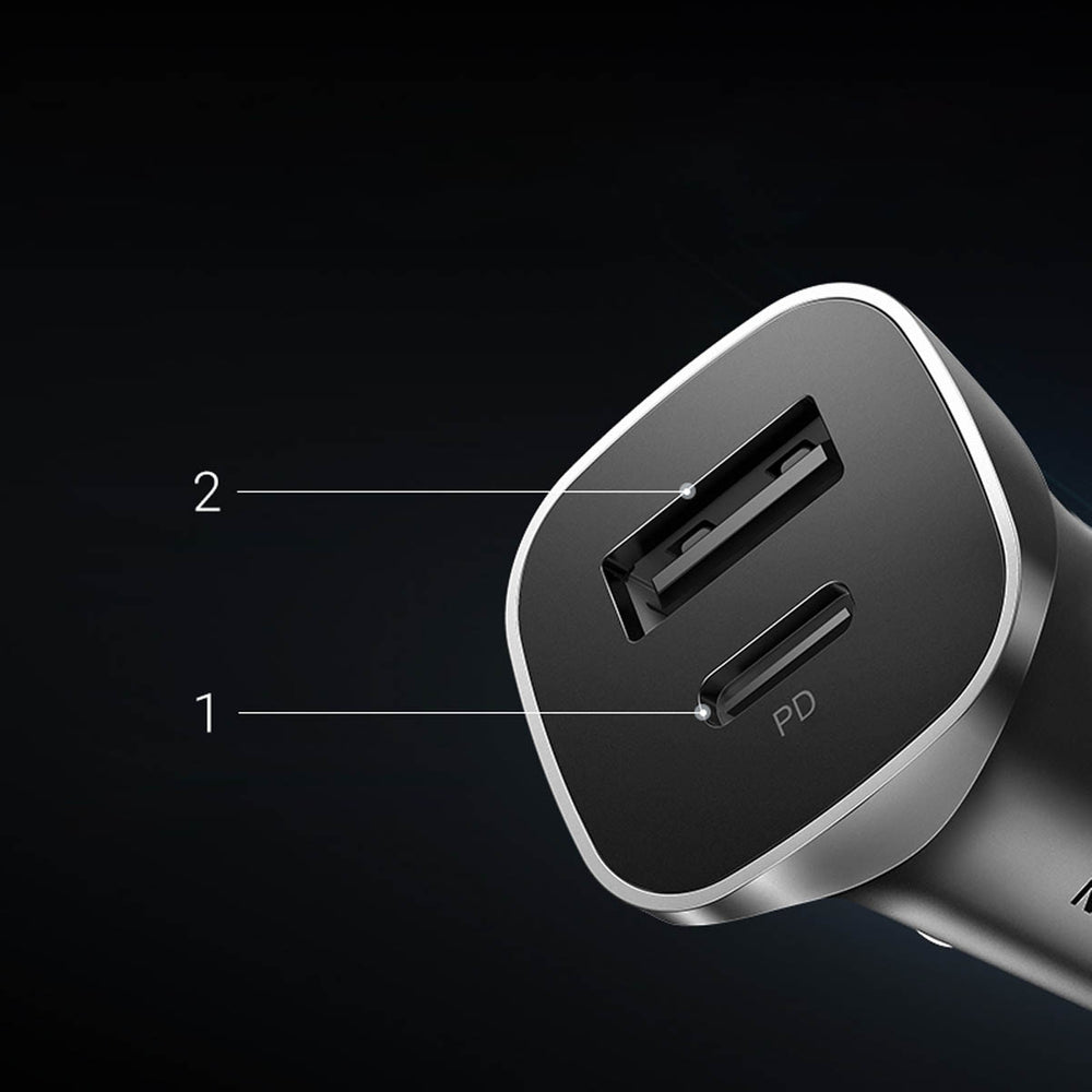 Ugreen CD130 USB-A / USB-C 30W Biloplader - Grå