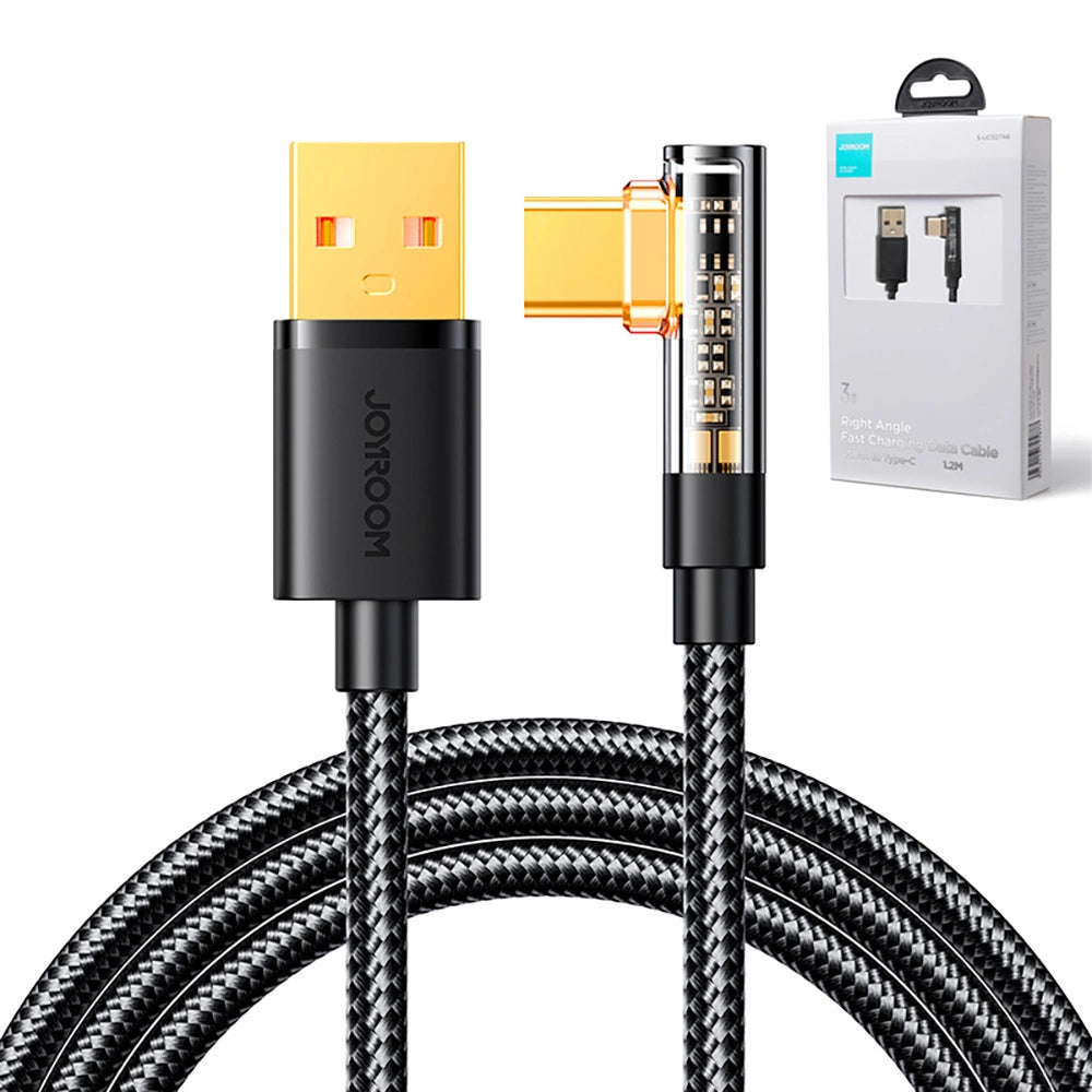 Joyroom Gaming Cable S-UC027A6 USB-C (vinklet) / USB-A (ret) 3A 1,2 m - sort