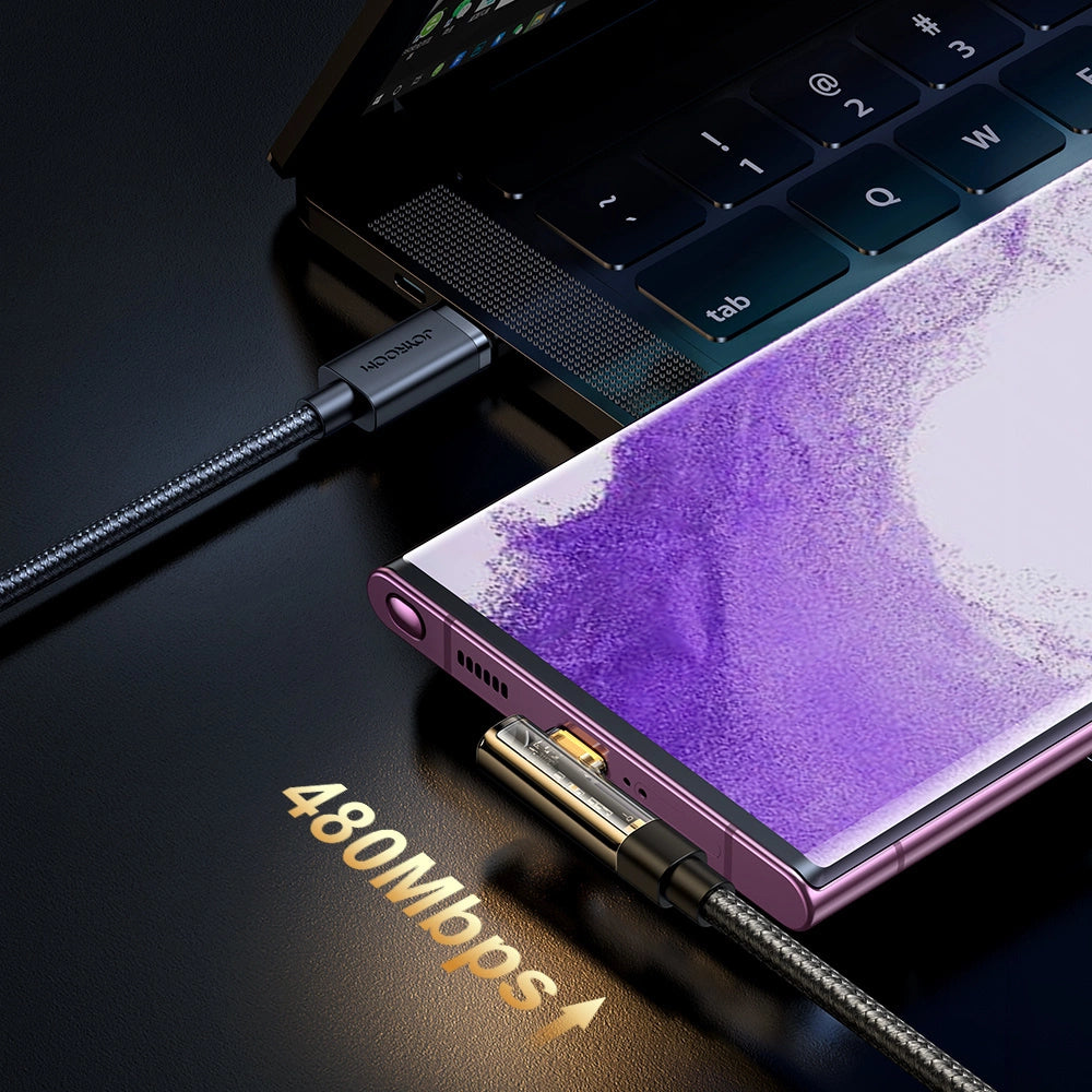 Joyroom Gaming Cable S-UC027A6 USB-C (vinklet) / USB-A (ret) 3A 1,2 m - sort