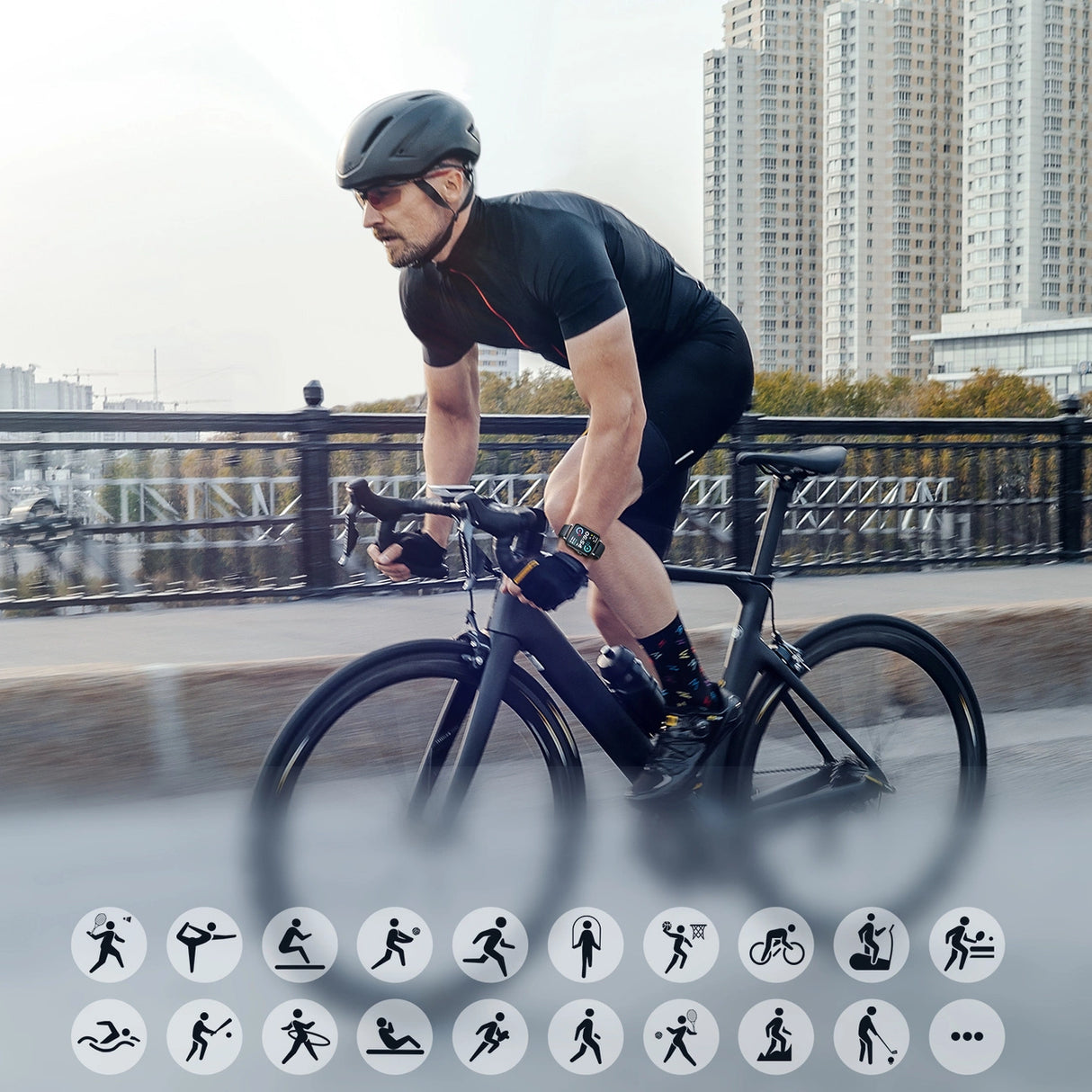 Joyroom Fit-Life JR-FT5 smartwatch med svarfunktion / IP68 beskyttelse - sort