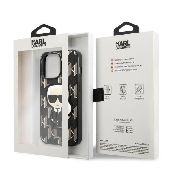 Karl Lagerfeld KLHCP13LPMNIKBK iPhone 13 Pro / 13 6.1" hardcase black/black Monogram Ikonik Patch