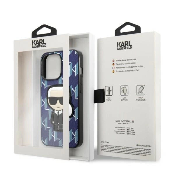 Karl Lagerfeld KLHCP13LPMNIKBL iPhone 13 Pro / 13 6.1" hardcase blue/blue Monogram Ikonik Patch