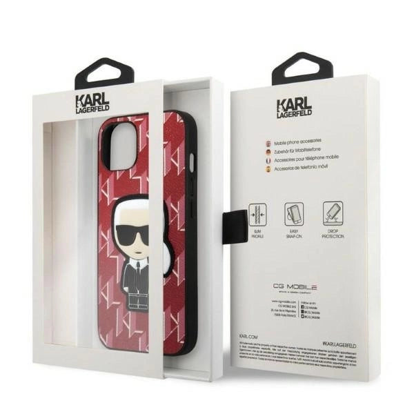 Karl Lagerfeld KLHCP13SPMNIKPI iPhone 13 mini 5.4" hardcase red/red Monogram Ikonik Patch