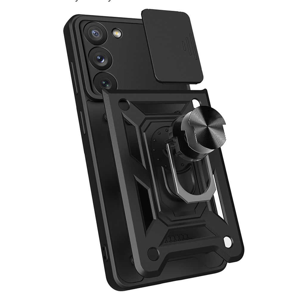 Hybrid Armor Camshield case til Samsung Galaxy S23+ pansret cover med kamera cover rød