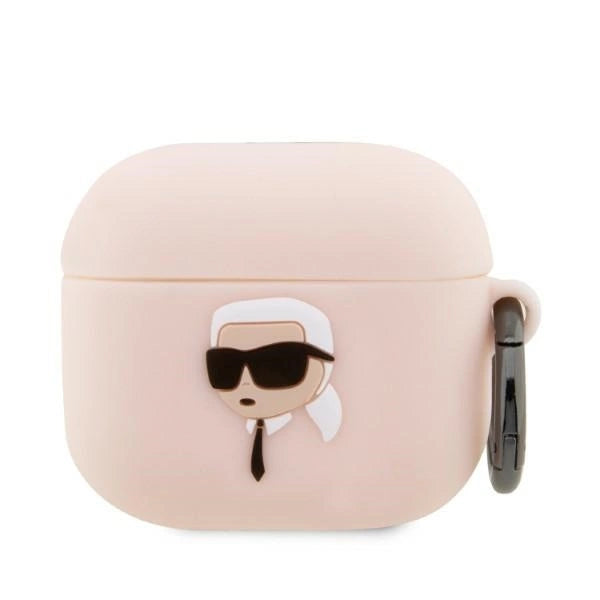 Karl Lagerfeld KLA3RUNIKP AirPods 3 cover lyserød/rosa Silicone Karl Head 3D