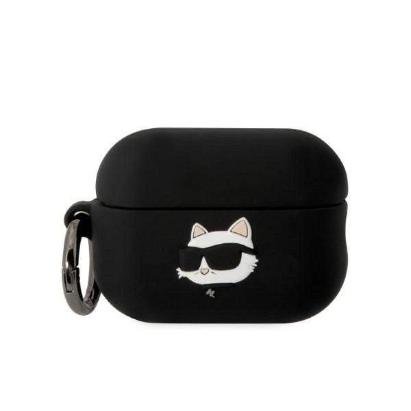 Karl Lagerfeld KLAP2RUNCHK AirPods Pro 2 cover sort/sort Silicone Choupette Head 3D