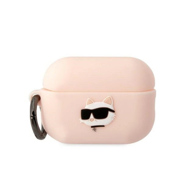 Karl Lagerfeld KLAP2RUNCHP AirPods Pro 2 cover lyserød/rosa Silicone Choupette Head 3D