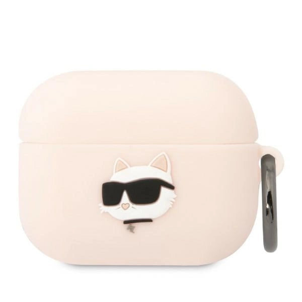 Karl Lagerfeld KLAPRUNCHP AirPods Pro cover lyserød/rosa Silicone Choupette Head 3D