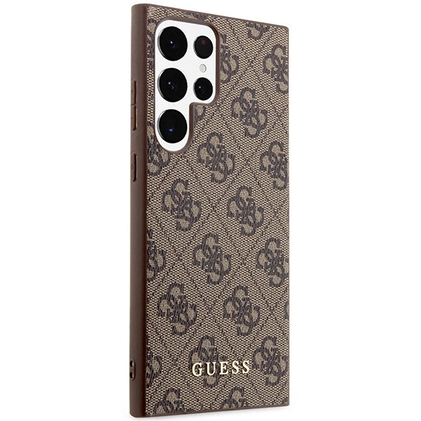 Guess GUHCS23LG4GFBR S23 Ultra S918 brown/brown hard case 4G Metal Gold Logo