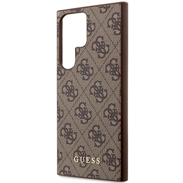 Guess GUHCS23LG4GFBR S23 Ultra S918 brown/brown hard case 4G Metal Gold Logo