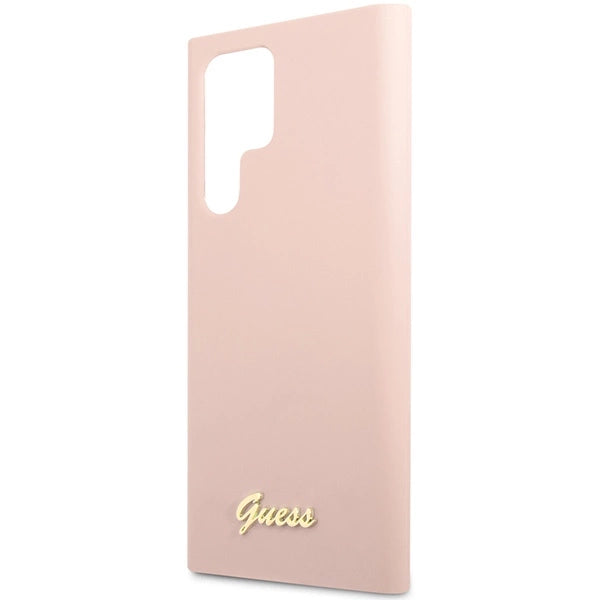 Guess GUHCS23LLSLMGPP S23 Ultra S918 pink/pink hardcase Silicone Script Metal Logo