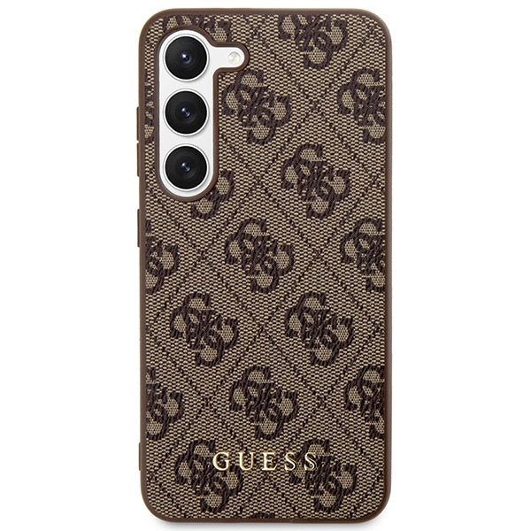 Guess GUHCS23SG4GFBR S23 S911 brown/brown hard case 4G Metal Gold Logo