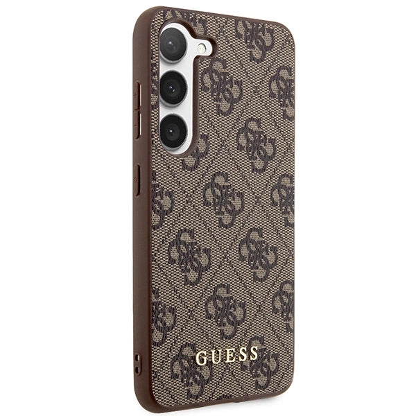 Guess GUHCS23SG4GFBR S23 S911 brown/brown hard case 4G Metal Gold Logo