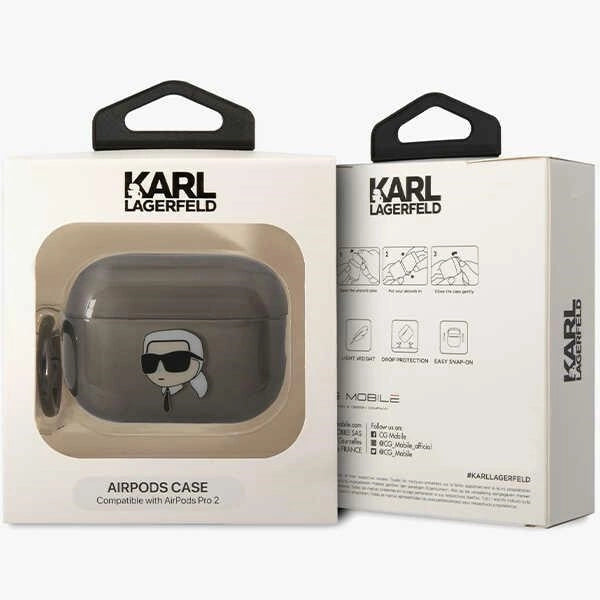 Karl Lagerfeld KKLAP2HNIKTCK Airpods Pro 2 cover sort/sort Ikonik Karl Lagerfeld