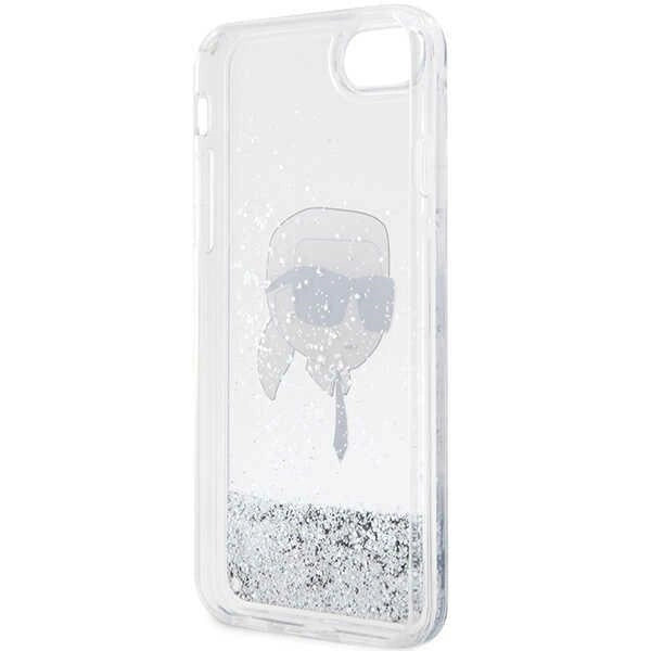 Karl Lagerfeld KLHCI8LNKHCH iPhone 7/8/ SE 2020/2022 silver/silver hardcase Glitter Karl Head