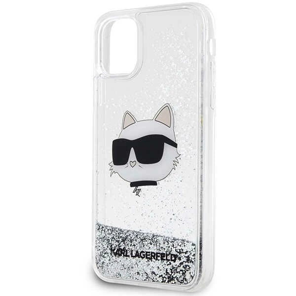 Karl Lagerfeld KLHCN61LNCHCS iPhone 11/ XR silver/silver hardcase Glitter Choupette Head
