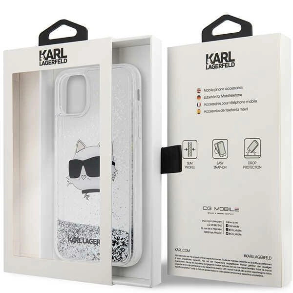 Karl Lagerfeld KLHCN61LNCHCS iPhone 11/ XR silver/silver hardcase Glitter Choupette Head