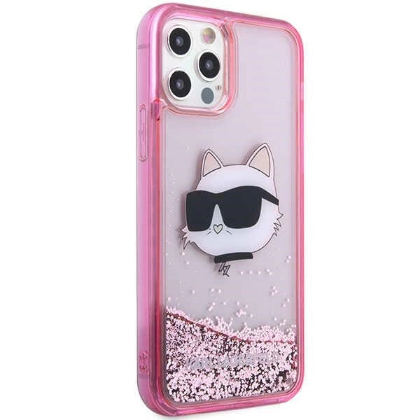 Karl Lagerfeld KLHCP12MLNCHCP iPhone 12/ 12 Pro 6.1" pink/pink hardcase Glitter Choupette Head