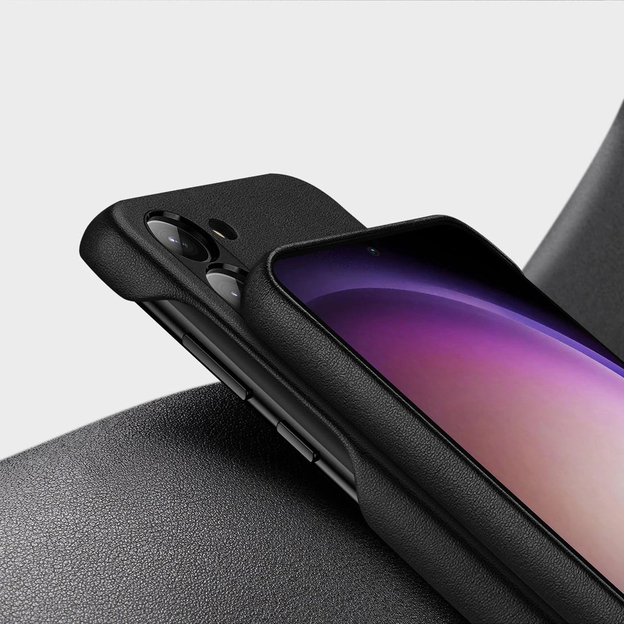 Dux Ducis Grit case for Samsung Galaxy S23+ elegant case made of artificial leather black