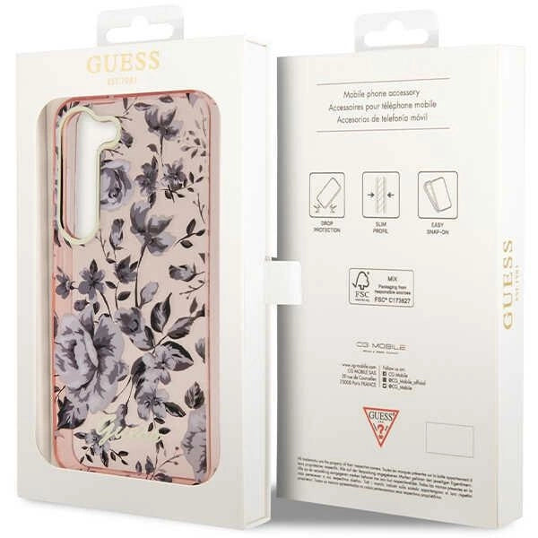 Guess GUHCS23MHCFWSP S23+ S916 pink/pink hardcase Flower Collection