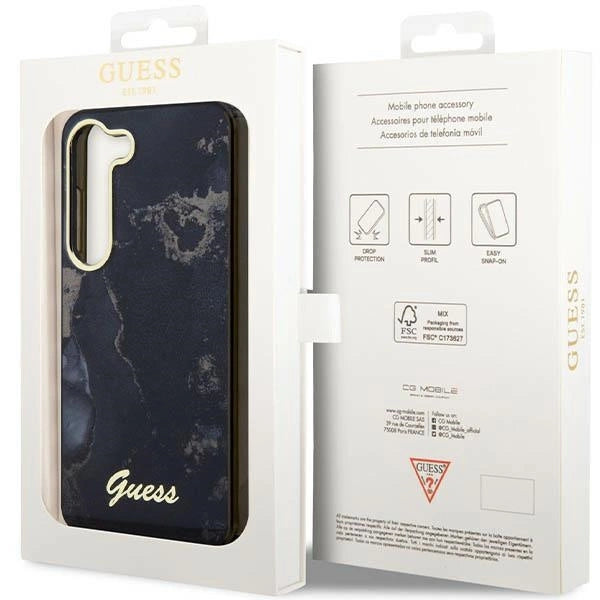 Guess GUHCS23SHTMRSK S23 S911 black/black hardcase Golden Marble Collection