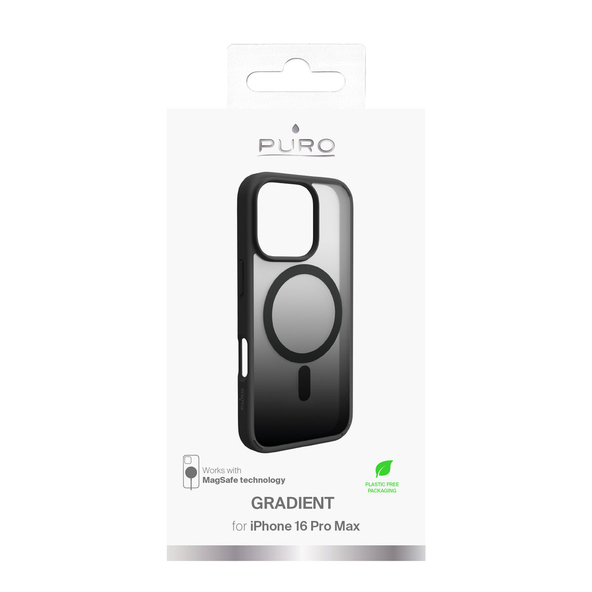 PURO PUIPC16P67GRADBLK mobiltelefon etui 17,5 cm (6.9") Cover Sort