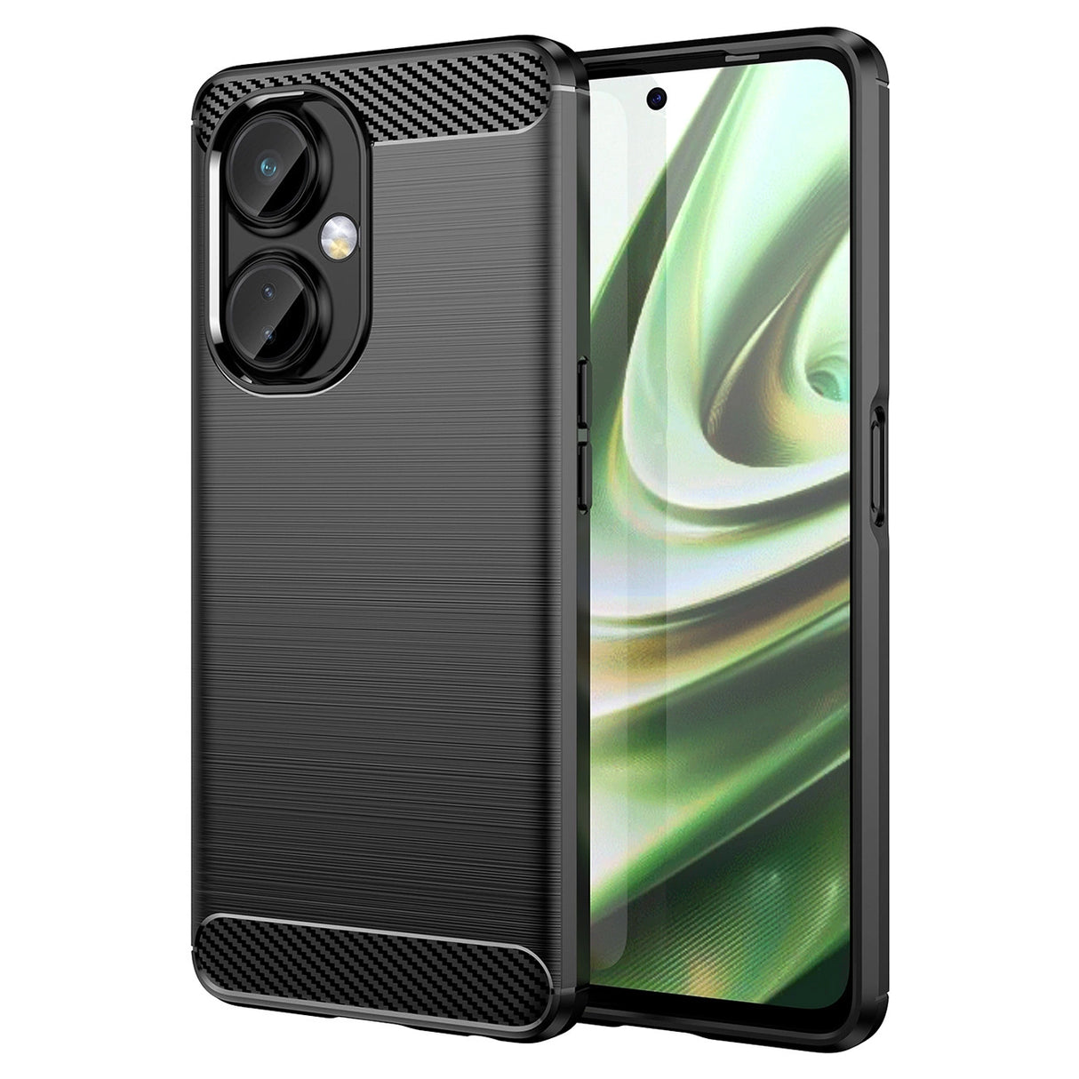 Carbon Case til OnePlus Nord CE 3 fleksibelt silikone carbon cover sort