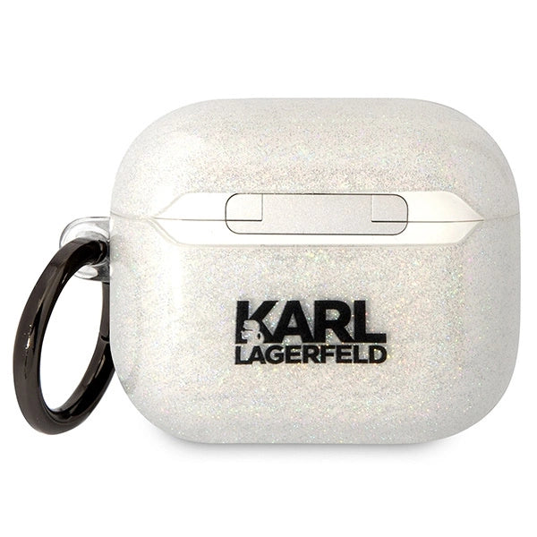 Karl Lagerfeld KLA3HNKCTGT Airpods 3 cover gennemsigtige Gliter Karl&Choupette
